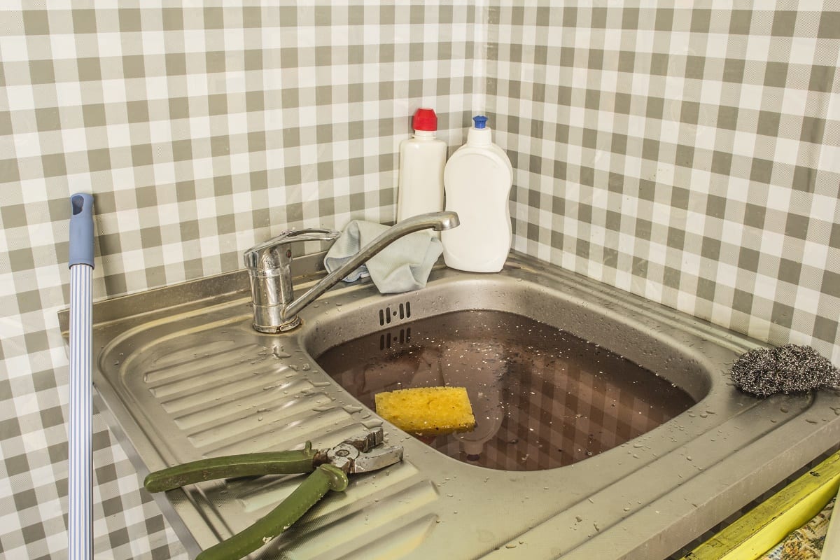 Sink Clogged with Coffee Grounds
